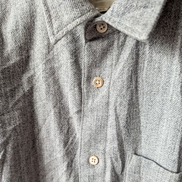 Men's Madewell Perfect Fit Button Up Flannel Shirt Gray Long Sleeve Cotton - M - Picture 10 of 13